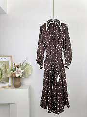 Colestore Zimmermann Dot Tuck Mini Dress Brown Dot - 1