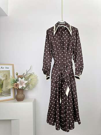 Colestore Zimmermann Dot Tuck Mini Dress Brown Dot