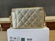 Colestore Chanel Small Classic Vanity Case Light Gold Metallic Caviar Brushed Light Gold Hardware 9.5x17x8cm - 2