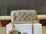 Colestore Chanel Small Classic Vanity Case Light Gold Metallic Caviar Brushed Light Gold Hardware 9.5x17x8cm - 4
