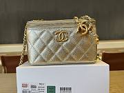 Colestore Chanel Small Classic Vanity Case Light Gold Metallic Caviar Brushed Light Gold Hardware 9.5x17x8cm - 6