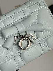 Colestore Lady Dior Glycine Wallet Light Blue Cannage Lambskin 11x8.5x3cm - 2