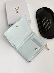 Colestore  Dior Lady Dior Dahlia Wallet Ice Blue Cannage Lambskin 11.5x9x2cm - 5