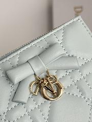 Colestore  Dior Lady Dior Dahlia Wallet Ice Blue Cannage Lambskin 11.5x9x2cm - 2