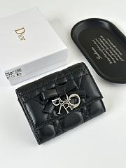 Colestore Dior Lady Dior Glycine Wallet Black Cannage Lambskin  11 x 7.5 x 3 cm - 1