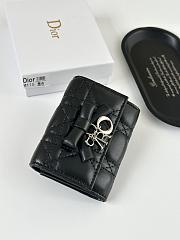 Colestore Dior Lady Dior Glycine Wallet Black Cannage Lambskin  11 x 7.5 x 3 cm - 4
