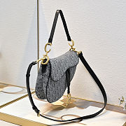 Colestore  Dior Saddle Bag with Strap Gray Denim Dior Oblique Jacquard 25.5 x 20 x 6.5cm - 6