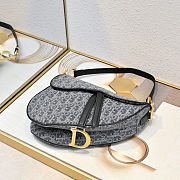 Colestore  Dior Saddle Bag with Strap Gray Denim Dior Oblique Jacquard 25.5 x 20 x 6.5cm - 3