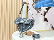 Colestore Dior Saddle Bag with Strap Blue and White Book Cover Embroidery 25.5 x 20 x 6.5 cm - 2