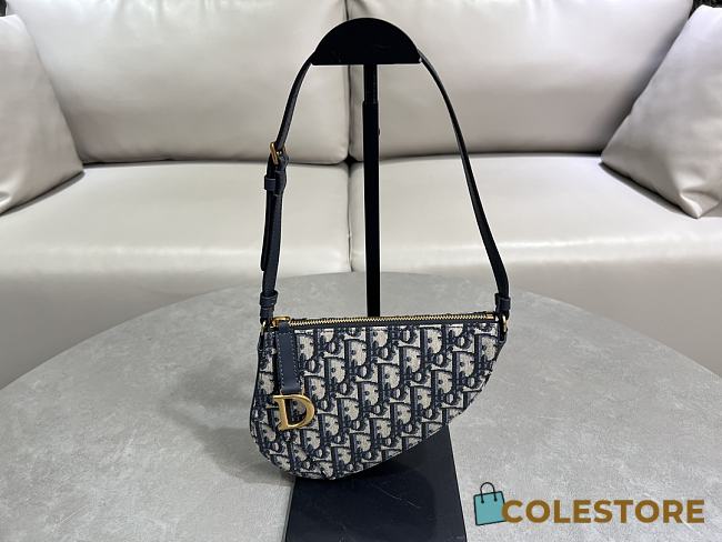 Colestore Dior Saddle Rodeo Pouch Blue Dior Oblique Jacquard  20 x 15 x 5 cm - 1