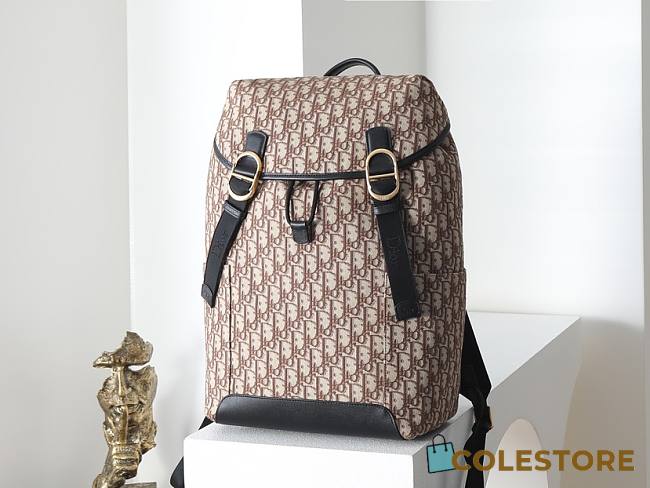 Colestore Dior Jett Backpack with Flap Brown Dior Oblique Jacquard 29 x 42 x 17cm - 1