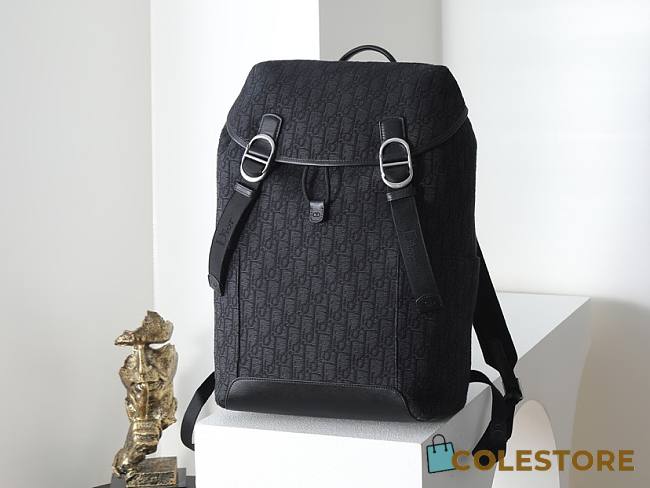 Colestore Dior Jett Backpack with Flap Black Dior Oblique Jacquard 29 x 42 x 17cm - 1