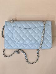 Colestore Chanel Medium Classic Double Flap Bag in Tiffany blue Calfskin Silver Hardware 25.5x15.5x6.5cm - 6