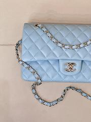 Colestore Chanel Medium Classic Double Flap Bag in Tiffany blue Calfskin Silver Hardware 25.5x15.5x6.5cm - 5