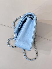 Colestore Chanel Medium Classic Double Flap Bag in Tiffany blue Calfskin Silver Hardware 25.5x15.5x6.5cm - 3
