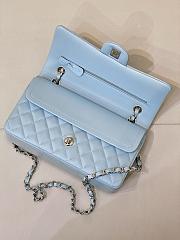 Colestore Chanel Medium Classic Double Flap Bag in Tiffany blue Calfskin Silver Hardware 25.5x15.5x6.5cm - 2