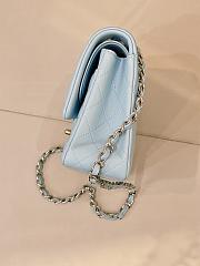 	 Colestore Chanel Medium Classic Double Flap Bag in Light blue Calfskin Silver Hardware 25.5x15.5x6.5cm - 5