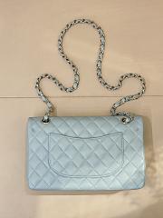 	 Colestore Chanel Medium Classic Double Flap Bag in Light blue Calfskin Silver Hardware 25.5x15.5x6.5cm - 2