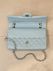 	 Colestore Chanel Medium Classic Double Flap Bag in Light blue Calfskin Silver Hardware 25.5x15.5x6.5cm - 4