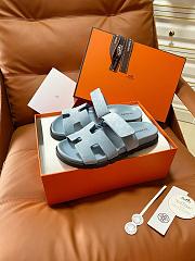 Colestore Hermes Women’s Chypre Sandal Light Blue Suede - 2