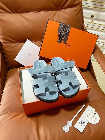 Colestore Hermes Men’s Chypre Sandal Light Blue Suede