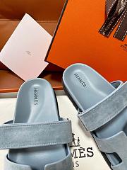 Colestore Hermes Men’s Chypre Sandal Light Blue Suede - 5