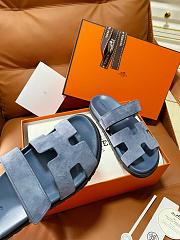 Colestore Hermes Women’s Chypre Sandals Bleu Turquin Suede - 2