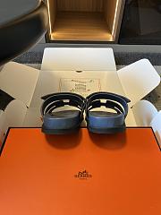 Colestore Hermes Men’s Chypre Sandals Bleu Turquin Suede - 3