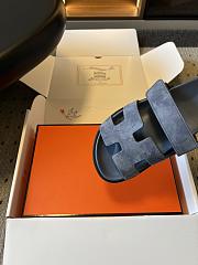 Colestore Hermes Men’s Chypre Sandals Bleu Turquin Suede - 2
