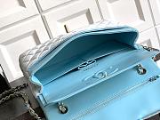 	 Colestore Chanel Medium Classic Double Flap Bag in Light blue Velvet Light Gold Hardware 25.5x15.5x6.5cm - 2