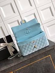 	 Colestore Chanel Medium Classic Double Flap Bag in Light blue Velvet Light Gold Hardware 25.5x15.5x6.5cm - 5