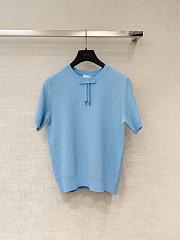 Colestore Dior Short-Sleeved Sweater Blue Dior Oblique Technical Jacquard - 1