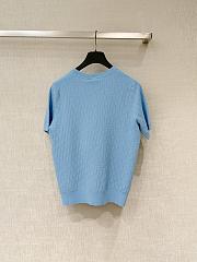 Colestore Dior Short-Sleeved Sweater Blue Dior Oblique Technical Jacquard - 5