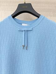 Colestore Dior Short-Sleeved Sweater Blue Dior Oblique Technical Jacquard - 4