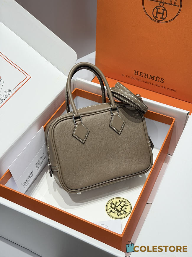 Colestore Hermes Plume Mini bag in Etoupe Swift calfskin  - 1