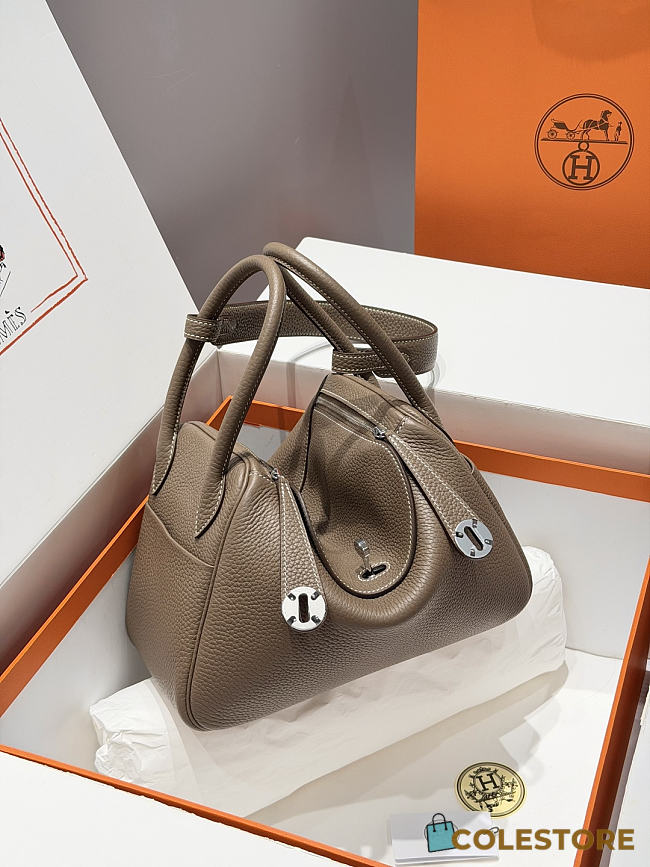Colestore Hermes Lindy 26 bag in Etoupe Taurillon Clemence leather 26x18x14cm - 1