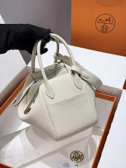Colestore Hermes Lindy 26 bag in Gris Pale Verso Taurillon Clemence leather 26x18x14cm - 5