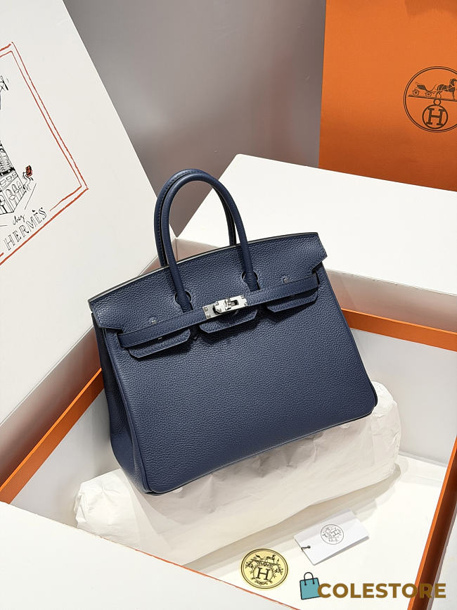 Colestore Hermes Birkin 25 in Blue Saphir Togo Silver Hardware  - 1