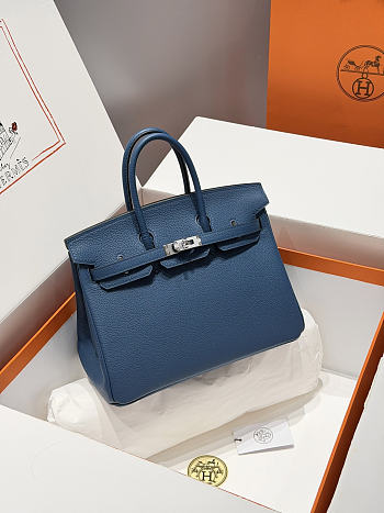 	 Colestore Hermes Birkin 25 in Deep Blue Togo Silver Hardware