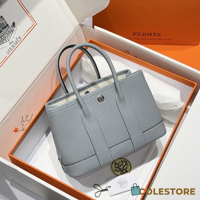 Colestore Hermes Neo Garden 23 bag in Gris Pantin H Viking canvas and Negonda calfskin 23x16x10cm - 1