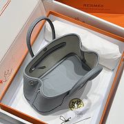 Colestore Hermes Neo Garden 23 bag in Gris Pantin H Viking canvas and Negonda calfskin 23x16x10cm - 5