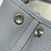 Colestore Hermes Neo Garden 23 bag in Gris Pantin H Viking canvas and Negonda calfskin 23x16x10cm - 6