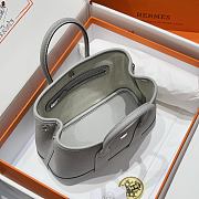 Colestore Hermes Neo Garden 23 bag in Grey H Viking canvas and Negonda calfskin 23x16x10cm - 5