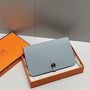 Colestore  Hermes Dogon Duo wallet in Bleu Lin Togo calfskin 20.1x12.5x0.4cm - 1