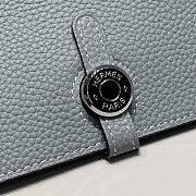 Colestore  Hermes Dogon Duo wallet in Bleu Lin Togo calfskin 20.1x12.5x0.4cm - 3