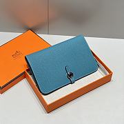 Colestore  Hermes Dogon Duo wallet in Blue Jean Togo calfskin 20.1x12.5x0.4cm - 1