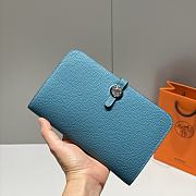 Colestore  Hermes Dogon Duo wallet in Blue Jean Togo calfskin 20.1x12.5x0.4cm - 6