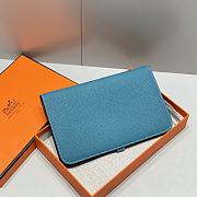 Colestore  Hermes Dogon Duo wallet in Blue Jean Togo calfskin 20.1x12.5x0.4cm - 5