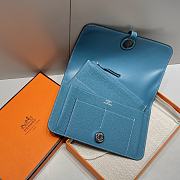 Colestore  Hermes Dogon Duo wallet in Blue Jean Togo calfskin 20.1x12.5x0.4cm - 3