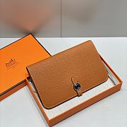 	 Colestore Hermes Dogon Duo wallet in Orange Togo calfskin 20.1x12.5x0.4cm - 1